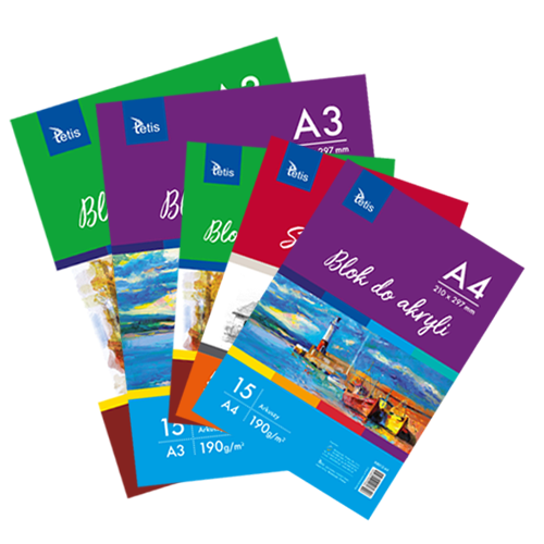 Szkicownik, Bloki do akwareli, Bloki do akryli